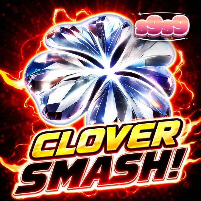 Tampilan antarmuka seluler gim slot Clover Smash dengan simbol semanggi yang cerah.